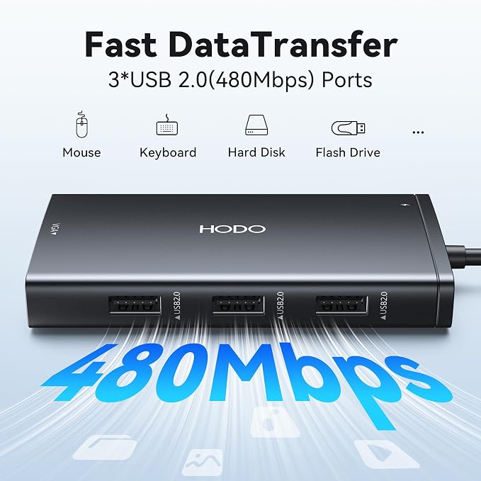 USB C Docking Station Dual Monitor Adapter for Dell HP, Laptop Docking Station 3 Monitors Quadruple Display USB C Hub Dongle to 4K HDMI+DisplayPort+VGA,3 USB2.0,100W PD, 8 in 1 Thunderbolt Dock