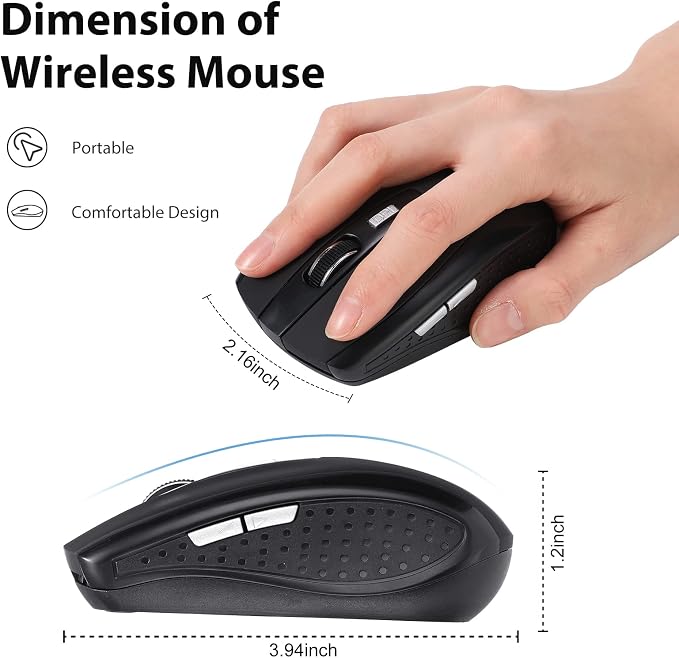 Macarrie 20 Pack Wireless Mouse for Laptop 1200dpi Wireless Computer Mouse Bulk with 6 Buttons Included USB Receiver Compatible with Windows, Pc, Computer