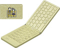 Foldable Bluetooth Keyboard with UV Printing Technology Rechargeable Keyboards,Compact Wireless Travel Keyboards for iPad, Smartphone, Tablet and Laptop - Z1 Pale Yellow