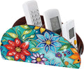 DIY Diamond Painting Storage Box Floral Design Multi-Compartment Wooden Organizer for TV AC Remotes, Makeup Brushes, Pens, Desktop Tabletop Craft Storage