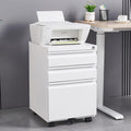 3-Drawer Mobile File Cabinets Black File Cabinet Under Desk Metal Filing Cabinet Rolling Metal Filing Cabinet for Legal and Letter Files with Anti-Tilt Design with Locking Fully Assembled (White)
