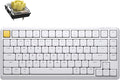 Keychron KJ1 Low Profile Wireless Mechanical Keyboard, 2.4 GHz Bluetooth QMK 75% Layout RGB, Hot-swappable Banana Switch Compatible with Mac Windows Linux, 2000mAh Fast Charge for Gaming - White