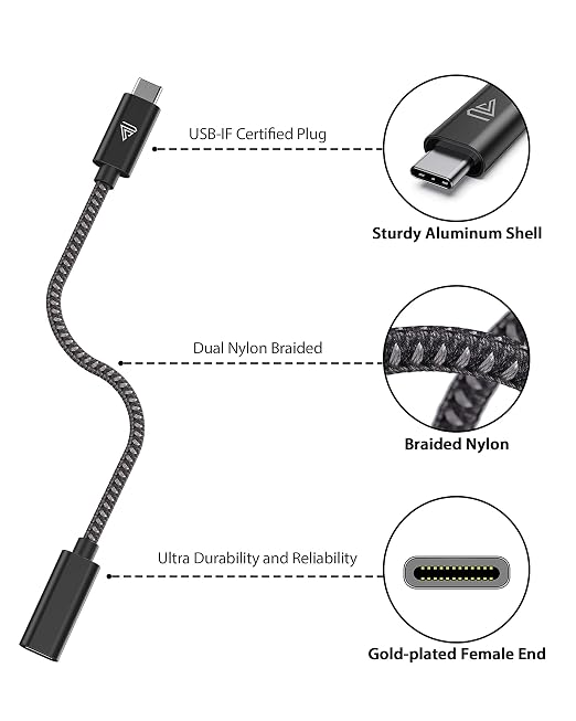 Faracent USB C Extension Cable (20Gbps/240W/4.3FT/1.3M), USB 3.2 Type C 3.1 Male to Female Extension Charging & Sync for iPhone Pixel PSVR2 MacBook Air Pro/New iPad Dell XPS Surface Book-Black