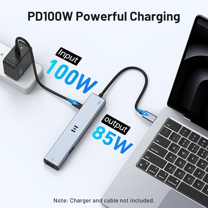 Selore 10Gbps USB C Hub Multiport Adapter, Ethernet Adapter with 4K@60Hz HDMI, Gigabit Ethernet, 3 USB C Ports, 100W PD, USBC Dongle for MacBook Pro Air, iPad, HP, Dell, etc