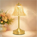 Cordless Table Lamp, Rechargeable 5200mAh Battery Lamp, Flower-Inspired Crystal Small Cordless Lamp with 3 Color Dimmable Touch Control for Bedroom Nightstand Living Room Decor