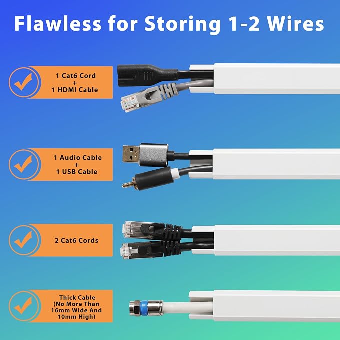 Wall Cable Hider Kit, 116in TV Wire Hider for Wall, Paintable Cord Hider Wall, Cord Organizer Hide 1-2 Cords Wall Mounted TV, Wire Cover for Wall, Cord Concealer 7XL16.5 W0.86 H0.43in, Beige