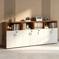 File Cabinet with Password Lock, Wood Lateral Filing Cabinet for Letter/A4 Files, 3 Drawer with Door, Printer Stand with Open Shelves for Home Office