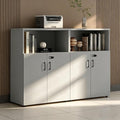 File Cabinet with Password Lock, Wood Lateral Filing Cabinet for Letter/A4 Files, 3 Drawer with Door, Printer Stand with Open Shelves for Home Office