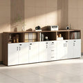File Cabinet with Password Lock, Wood Lateral Filing Cabinet for Letter/A4 Files, 3 Drawer with Door, Printer Stand with Open Shelves for Home Office