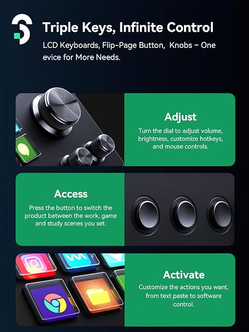SOOMFON Stream Controller SE Stream Control Deck with 6 Customizable LCD Macro Keys to Trigger Actions in OBS Twitch YouTube for Content Creators Streaming Gaming Compatible with PC & Mac