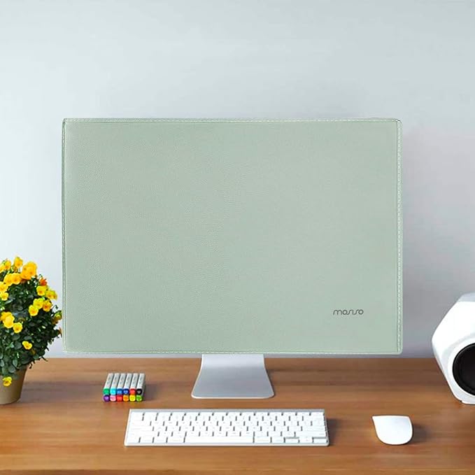 MOSISO Monitor Dust Cover 22, 23, 24, 25 inch Anti-Static Dustproof LCD/LED/HD Panel Case Computer Screen Protective Sleeve Compatible with iMac 24 inch, 22-25 inch PC, Desktop and TV, Antique Green