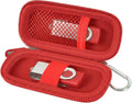USB Flash Drive Case, SD Card Holder Compatible with Thumb Drive, Memory Cards, SDXC SDHC Storage Bag, Electronic Accessories Organizer for SanDisk for Samsung for Inland (All Red)