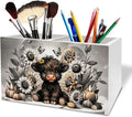 Sunflower Black Highland Cow Pen Holder for Desk, Highland Cow Gifts Wooden Box Sign Desk Decor for Home Office Decoration, Farmhouse Butterfly Floral Heifer Pencil Organizer