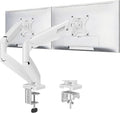 Dual Monitor Stand fits up to 32 inch, 4.4-19.8 lbs Computer Screens, Dual Monitor Desk Mount Height Adjustable, Monitor Arms for 2 Monitors, Home Office VESA Mounts, Freelift White
