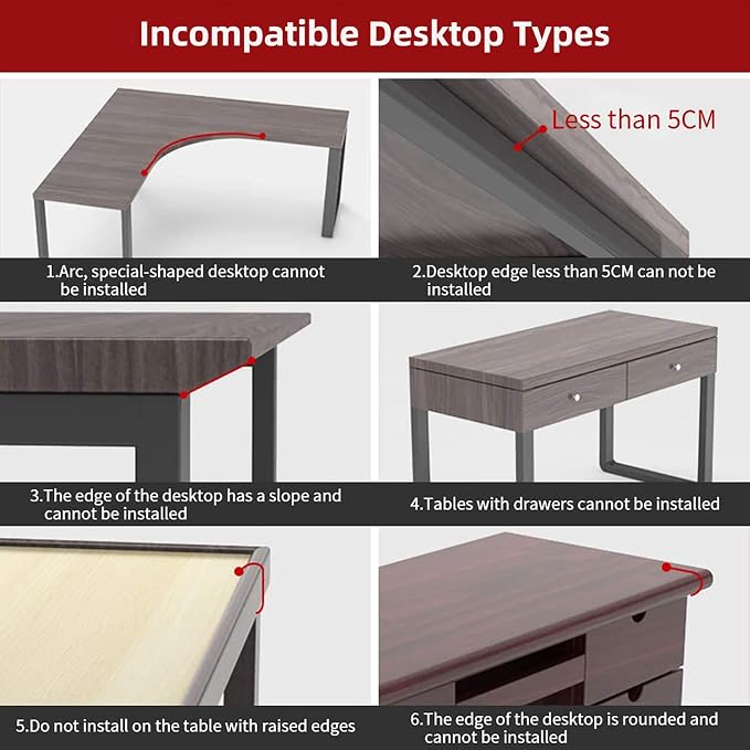 Sisyphy Ergonomics Desk Extender Tray, 9.5x9.1" Punch-Free Clamp on, Foldable Keyboard Drawer Tray, Table Mount Arm Wrist Rest Shelf, Computer Elbow Arm Support