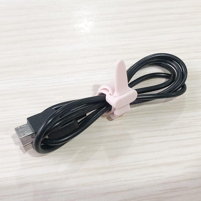 Silicone Zip Ties, Reusable Zip Ties, Rubber Cable Ties Straps for Wire Management, Elastic Silicone Ties Cable Organizer for Home Office, Cord Ties in Three Sizes 4.5" 5.9" and 7.1" (5+5+5 Pcs Black)
