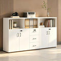 File Cabinet with Password Lock, Wood Lateral Filing Cabinet for Letter/A4 Files, 3 Drawer with Door, Printer Stand with Open Shelves for Home Office