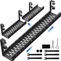 No Drilling Extendable Under Desk Cable Management, Metal Cable Management Tray Under Desk with Clamp, Retractable Power Strip Cord Holder for Wire Management 31Inch(1 Pack Black Extendable 31')
