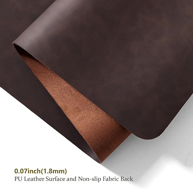 Distressed Leather Desk Mat - Non-Slip PU Desk Pad for Office and Home - Desk Organization and Accessories - Ideal for Large Mouse Pad and Desk Mats on Top of Desks(Espresso,31.5"x 15.7")