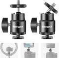 Neewer Mini Ball Head with Cold Shoe & 1/4” Screw, 2 Pack, 360° Swivel 90° Tilt Ballhead Camera Mount Hot Shoe Adapter for Camera, Camcorder, Smartphone, LED Video Light, Microphone, Ring Light, ST17