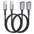 USB 3.0 Extension Cable [3FT 2Pack] Nylon Braided USB A-Male to A-Female Extender Compatible with Webcam, Camera, Hub, Mouse, Keyboard, Hard Drive, Headset,Gamepad, Printer, Memory Disk.