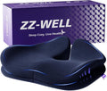 ZZ-WELL Seat Cushions for Office Chairs, Coccyx Cushion for Tailbone Pain Pressure Relief, Memory Foam Butt Pillows for Long Sitting, Patented Design, Extra Large & Thick, 21.2 Inches (Navy Blue)