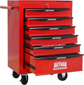 RYH 6 Drawers Rolling Tool Chest - Heavy Duty Mobile Tool Cart with Locking Wheels & Ball Bearing Drawers, 30.5" H x 20.9" W x 13" D Garage Tool Storage Cabinet (Red, 6 Drawers)