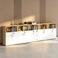 File Cabinet with Password Lock, Wood Lateral Filing Cabinet for Letter/A4 Files, 3 Drawer with Door, Printer Stand with Open Shelves for Home Office