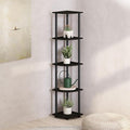 Furinno Turn-N-Tube Storage Shelves, 5-Tier Book Shelf, Corner Shelf, Toolless Open Shelves, for Organization and Storage, Living Room, Home Office, Hallway, Bedroom, Espresso