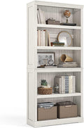 LINSY HOME 5-Shelf Bookcase, Bookshelves Floor Standing Storage Shelves 68 in Tall Bookcase Home Decor Furniture for Home Office, Living Room, Bed Room - White Oak