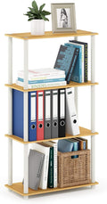 Furinno (99557BE/WH) Turn-N-Tube 4-Tier Multipurpose Shelf Display Rack - Beech/White