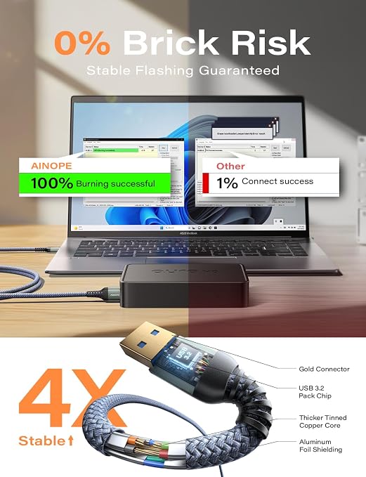 AINOPE USB to USB Cable, 3.3FT*1Pack USB 3.0 A to A Male to Male Cable [Never Rupture] Double End Type A Cord for Data Transfer, Compatible with Hard Drive Enclosures, Laptop Cooler, KVM, DVD Player