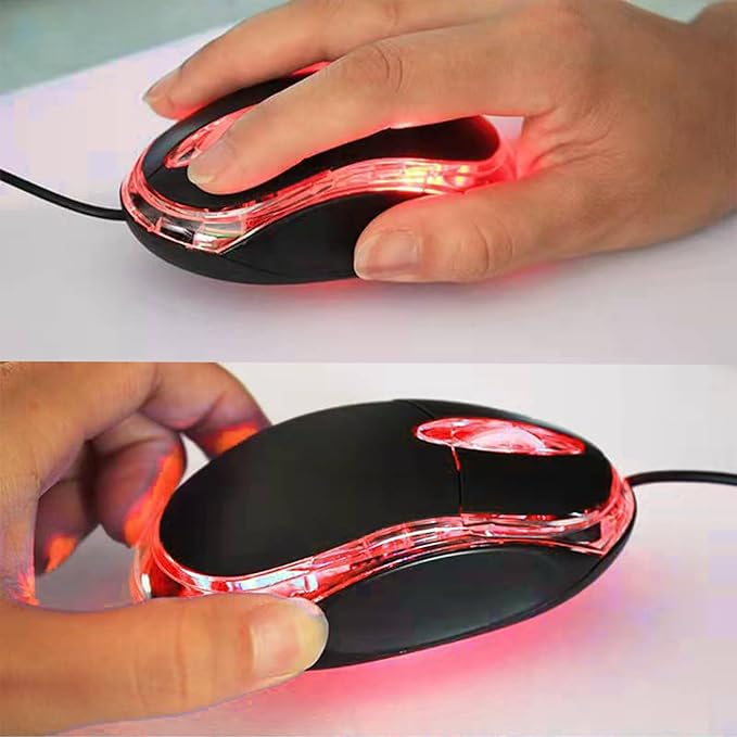 Guiheng Wired Mini Optical Mouse Computer Mouse Ergonomic Mouse with USB Mouse for Laptop PC Desktop mice Compatible with Windows Linux Mac fit for Office Business Home,Kids