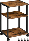 HOOBRO Mobile Printer Stand, 3-Tier Printer Cart Under Desk with Storage, Industrial Adjustable Rolling Cart, Sturdy Little Table on Wheels for Home Office BF28PS01