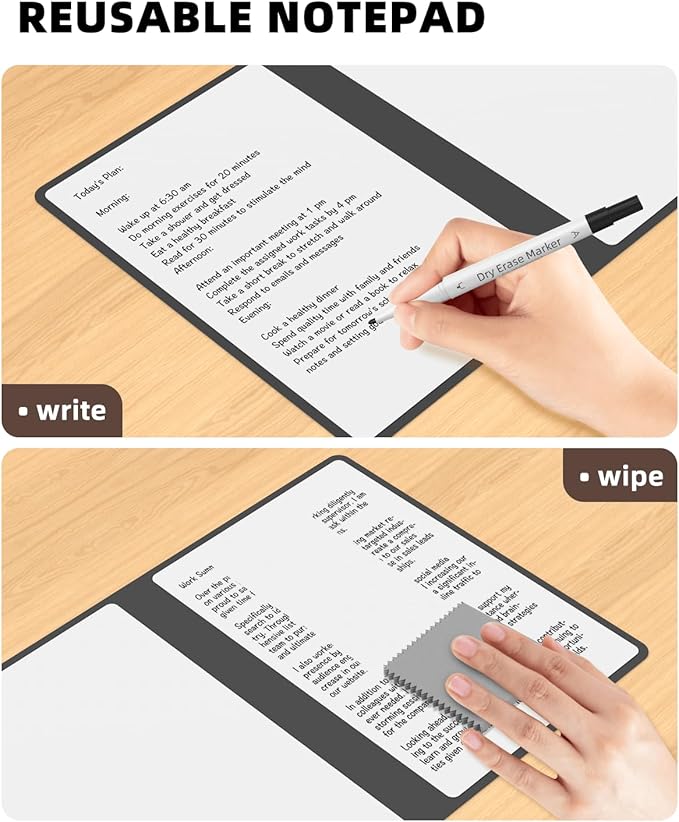 Mehaving Portable Small White Board Dry Erase Board, Reusable 9.5 * 6.6in Notebook Memo, Office Home Supplies Desk Accessories MH760 (Pink)
