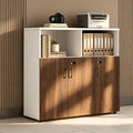 File Cabinet with Password Lock, Wood Lateral Filing Cabinet for Letter/A4 Files, 3 Drawer with Door, Printer Stand with Open Shelves for Home Office
