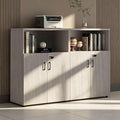 File Cabinet with Password Lock, Wood Lateral Filing Cabinet for Letter/A4 Files, 3 Drawer with Door, Printer Stand with Open Shelves for Home Office