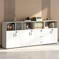 File Cabinet with Password Lock, Wood Lateral Filing Cabinet for Letter/A4 Files, 3 Drawer with Door, Printer Stand with Open Shelves for Home Office