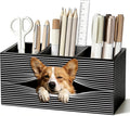 Funny Corgi Pen Pencil Holder for Desk, Corgi Lovers Gifts for Women Men, Dog Mom Lovers Gifts, Dog Office Decor Wooden Box Sign Decorations for Home Office Bedroom Desk Tabletop