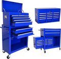 RYH 8 Drawers Rolling Tool Chest & Tool Box on Wheels | Heavy Duty Metal Cart with Ball Bearing Drawers | Fits US General Tool Box for Garage Storage (Blue, 8 Drawers /43.1" H × 24.2" W)