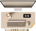 YSAGi Double-Sided Desk Pad, 23.6"x13.7" Leather Desk Mat, Eco Cork Desk Pad Protector, Large Mouse Pad for Desk, Waterproof Desk Blotter Pad, Desk Writing Pad for Office Work/Home(Beige/Cork)