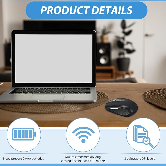 Macarrie 20 Pack Wireless Mouse for Laptop 1200dpi Wireless Computer Mouse Bulk with 6 Buttons Included USB Receiver Compatible with Windows, Pc, Computer