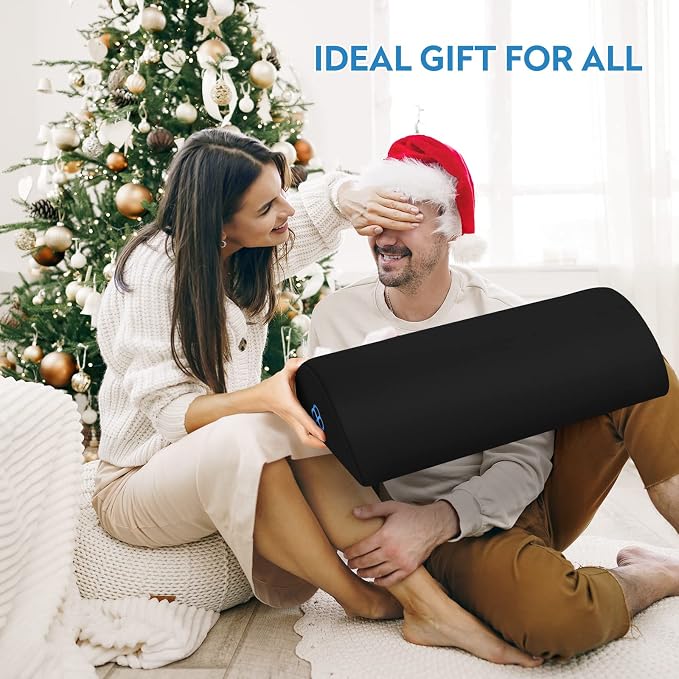 StepLively Foot Rest Ergonomic Pillow for Under Desk at Work, Anti-Fatigue Footrest Support Pillow for Fatigue & Pain Relief, Comfortable for Office Chair, Car Seat & Gaming Chair - Black, Large