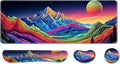 Desk Pad and Keyboard Wrist Rest, Large Mouse Pad + Keyboard Pad+Mouse Wrist Support, Non-Slip Desk Mat Protector for Office, Home 31.5×11.8 Inches Dazzling Galaxy