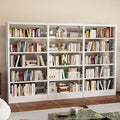 71" Expandable Combination Metal Bookshelf,5 Tier Library Bookcase with Adjustable Shelves,Heavy Duty Bookshelves and Bookcases,Modern Book Shelf Tall Book Case/Shelves (108.3" W, White)