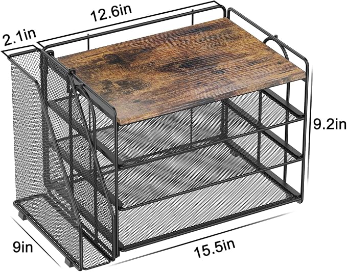 Spacrea Desk Organizers and Accessories, Paper Organizer for Desk with File organizer, Desk Accessories & Workspace Organizers for Catalog & Reference Racks (Wood)