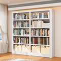 5-Tier Industrial White Metal Bookshelf - Freestanding Tall Storage Organizer for Living Room & Home Office, BSJ175-2