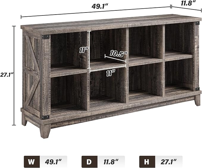 EnHomee 8 Cube Storage Organizer and Shelves, Cube Shelf Bookshelf for Home and Bedroom, Black Oak
