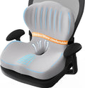 Benazcap Memory Foam Seat Cushion with Lumbar Support Pillow for Office Chair, Car & Gaming Seat, Wheelchair, Ergonomic Design for Sciatica & Tailbone Pressure Relief, Gray