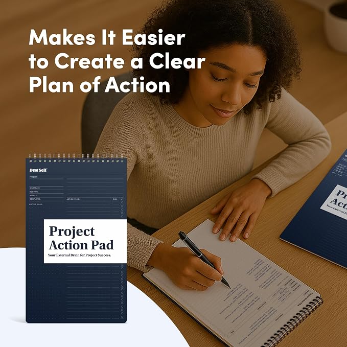 BestSelf Project Action Pad - Daily Task Planner, To-Do List & Action Pad for Boosting Productivity and Effective Project Management